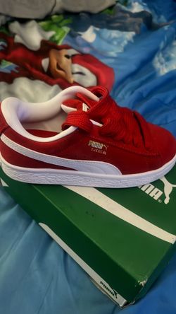 Red & White Pumas size 13c