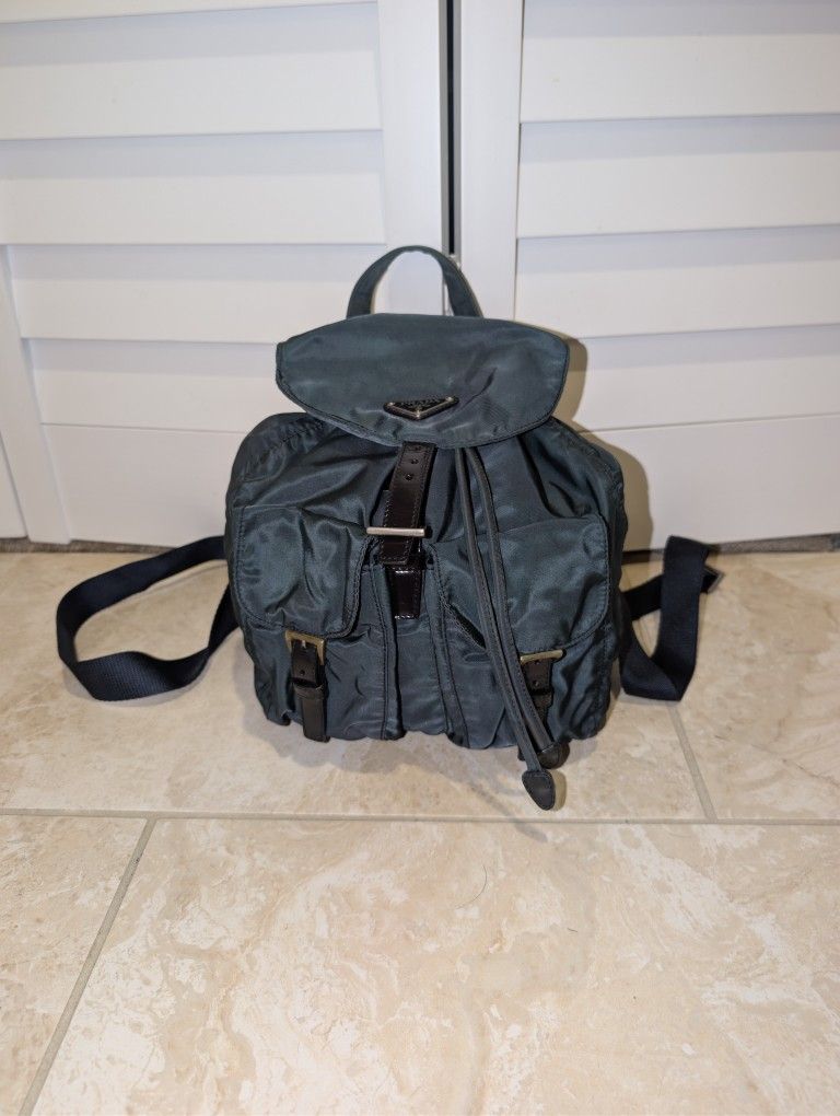 Prada Green Nylon Backpack