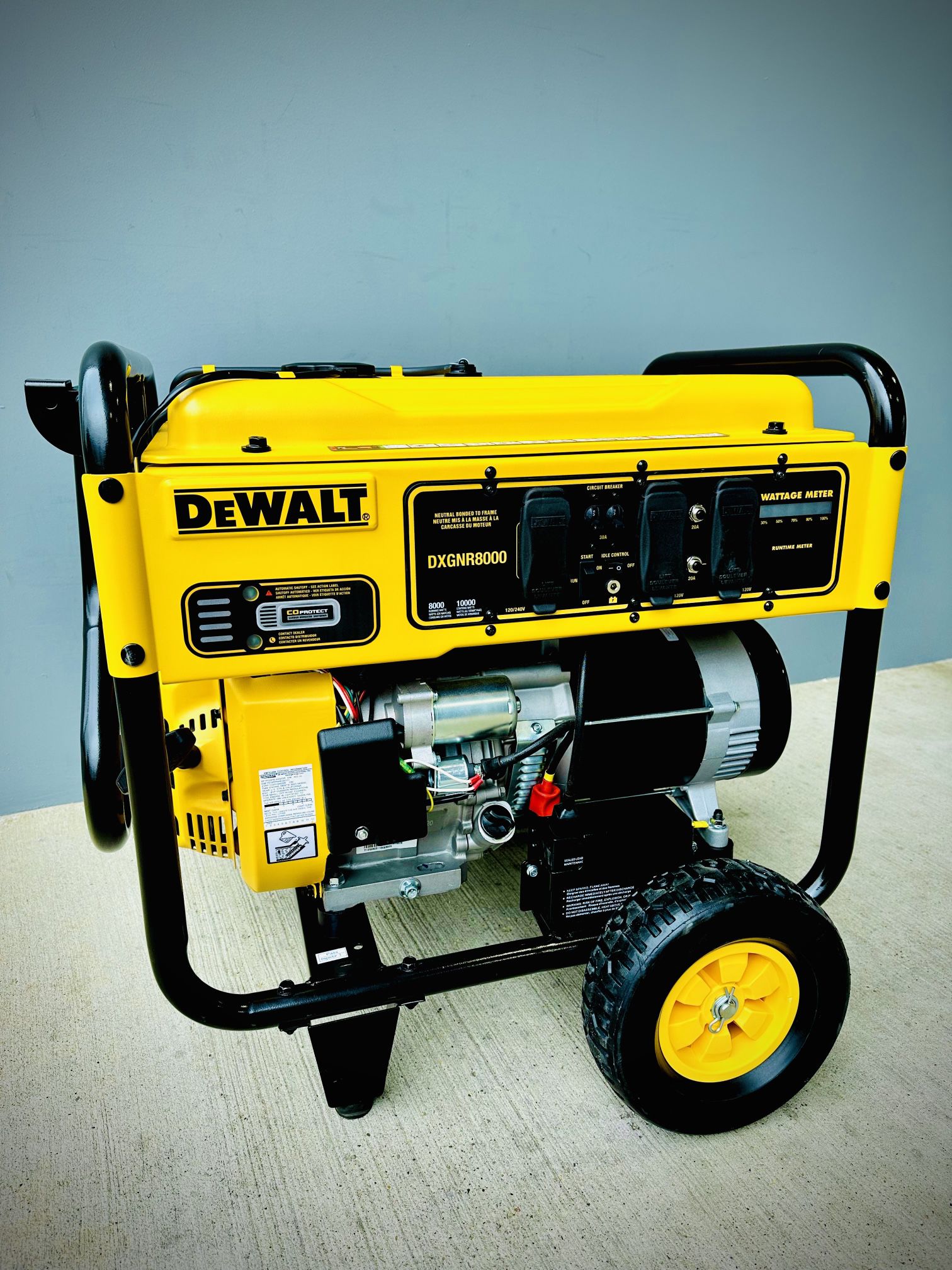 Brand new Dewalt 8000-Watt Electric Start Gas-Powered Portable Generator with Idle Control, GFCI Outlets and CO Protect