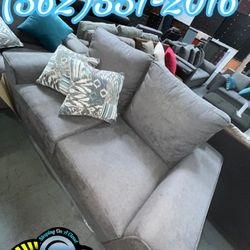 Grey Couch Sofa Nuevo Bonito Fabric Two And Three Seater 