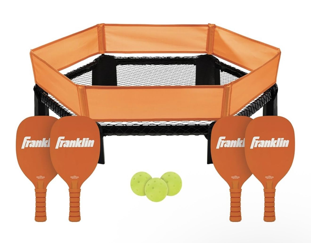 Franklin Sports PIcklePop Game Set - Outdoor Yard & Beach Pickleball Game for Kids + Adults + Pickleball Players - Includes Net, 3 Balls, 4 Paddles, +