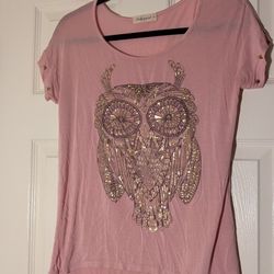 Pink Shirt W/Owl