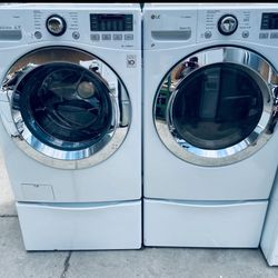 LG.  WASHER AND GAS DRYER 