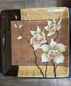 Orchid Hand-Painted Ceramic Platter