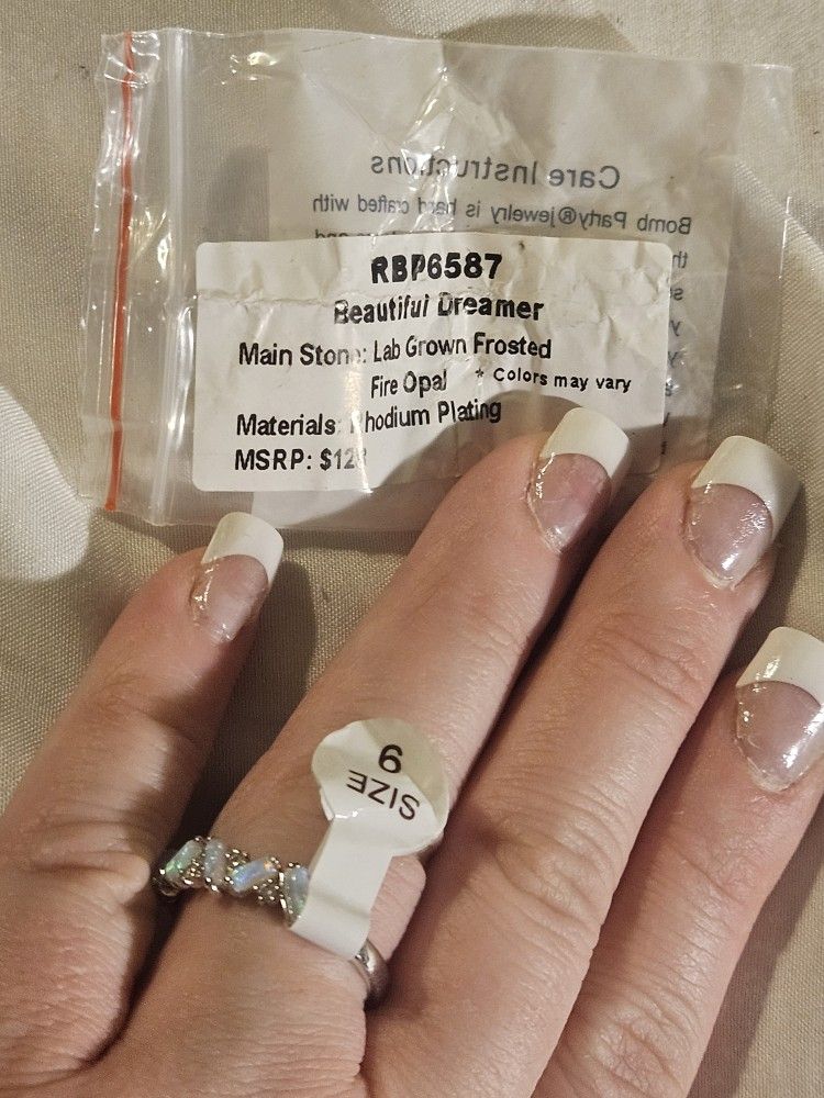 Gorgeous Frosted Fire Opal Band