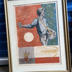 ANTON REFREGIER LIMITED EDITION SIGNED PRINT UNTITLED SEED SOWER SCREENPRINT
