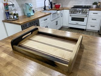 Solid wood serving trays