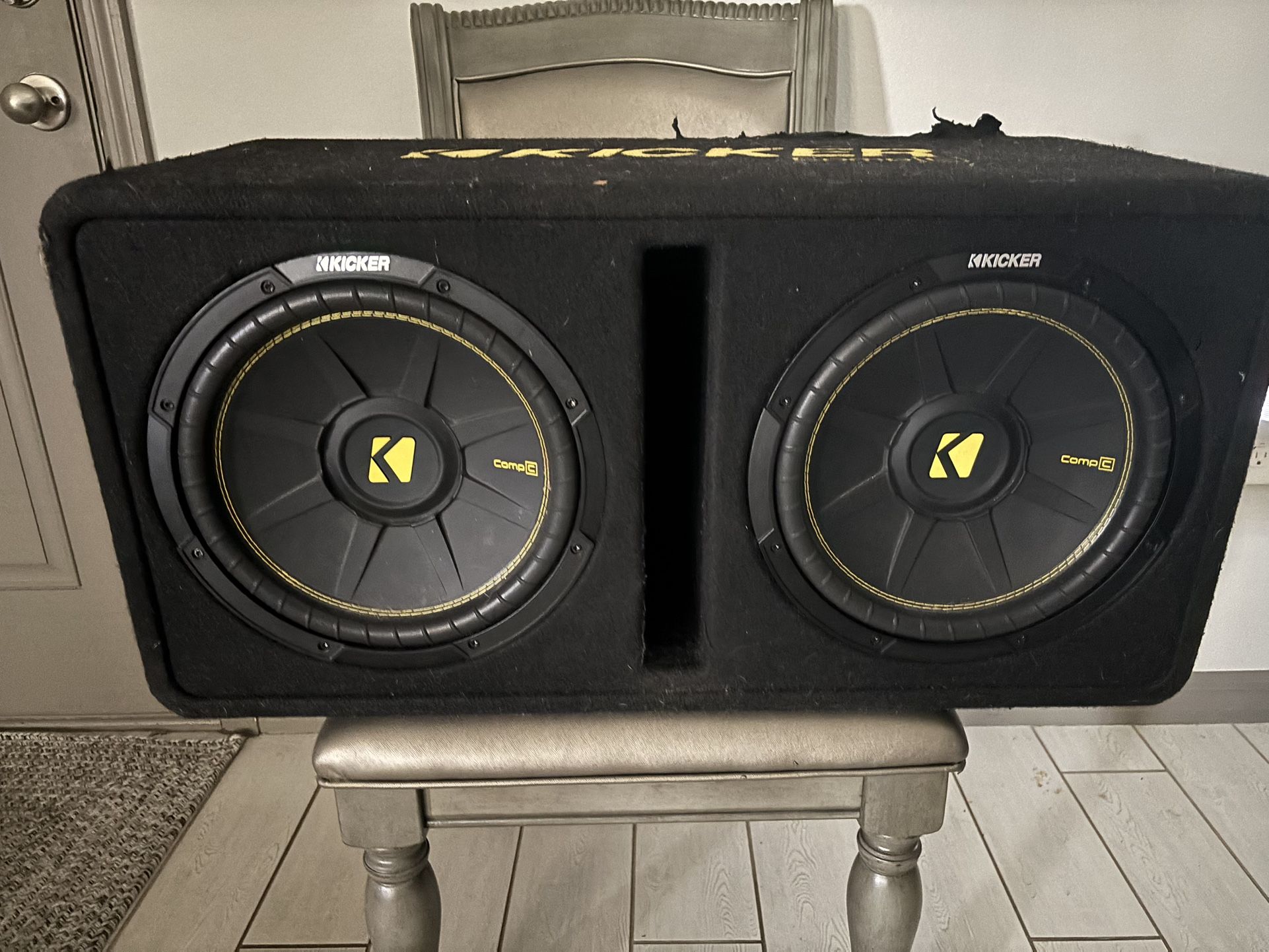 KICKER 44DCWC122 Dual CompC 12" Subwoofers in Vented Enclosure 2-Ohm