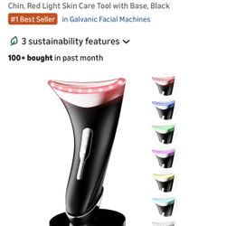 Dopsikn 7 Color Red Light Therapy Facial Massager w/ Adj Vibration Skin Care Tool w/Base, Black New