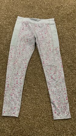 Gray Speckled Print Athletic Leggings