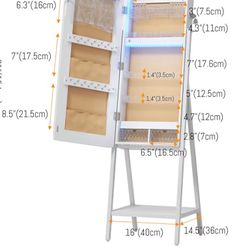 Standing Mirror Jewelry Organizer 