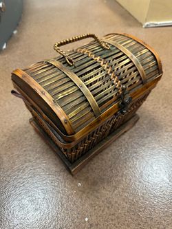 Wicker Treasure Chest Storage Basket