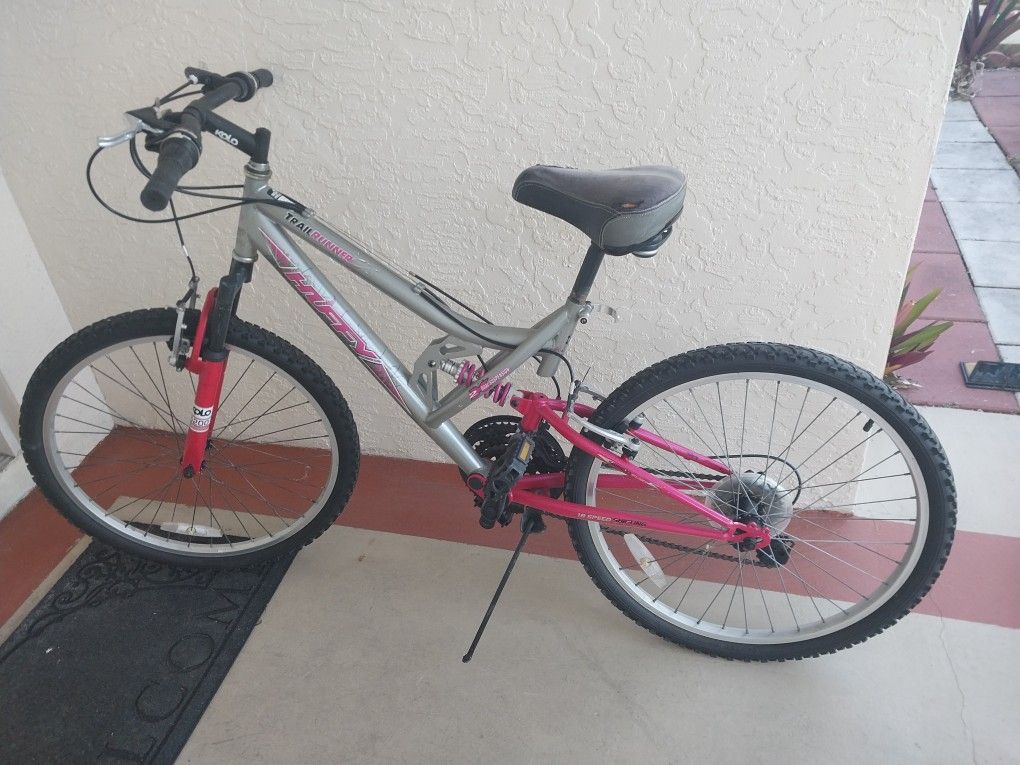 Pink / grey Huffy Trail Runner Bike