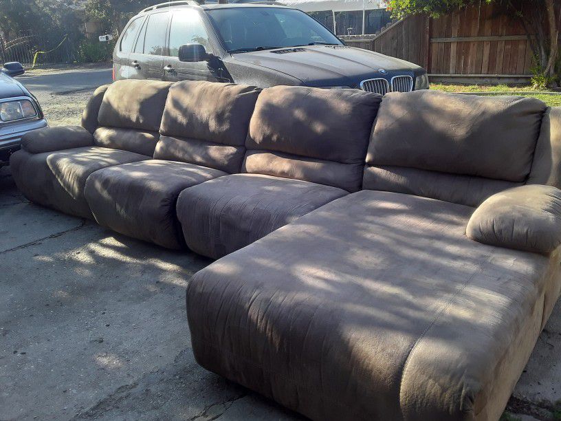 Suede Sectional Couch