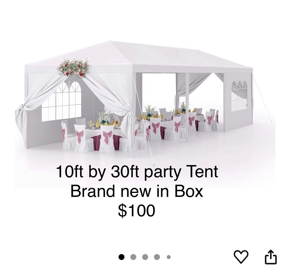 Party Tent 10ft By 30 Ft