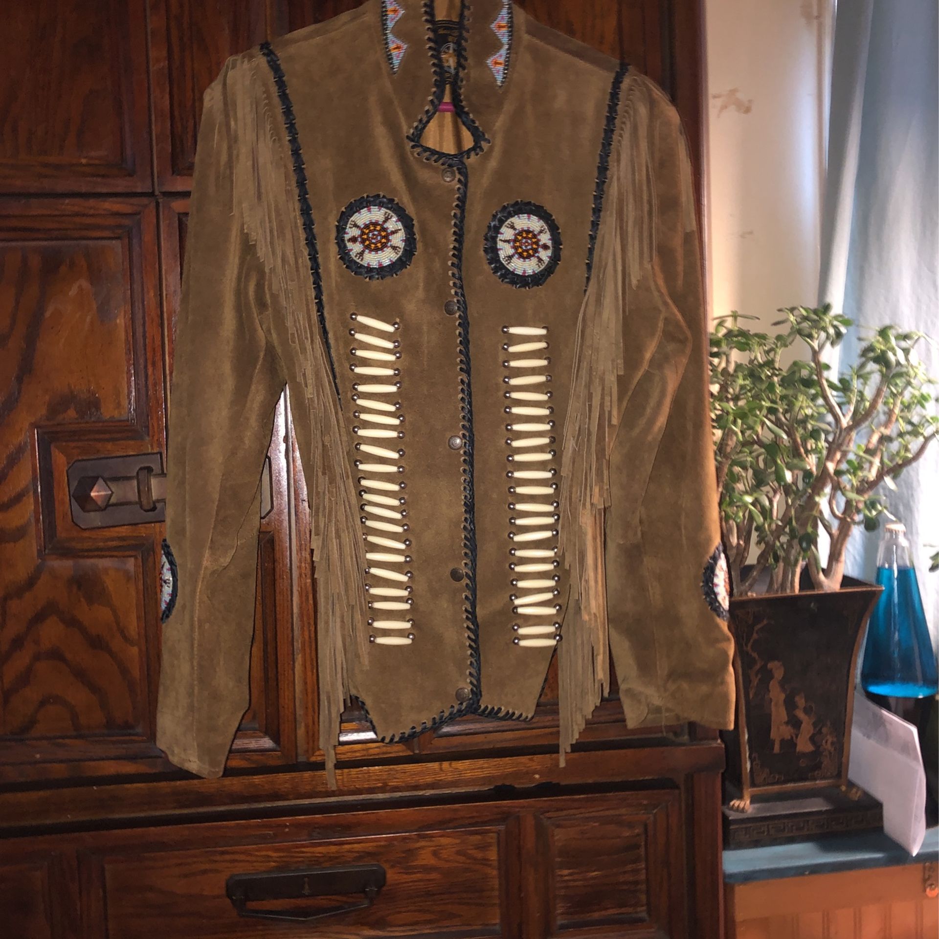 Suede Leather Indian Coat By East West Imports