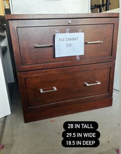 2-Drawer Lateral File Cabinet – Locking – Dark Cherry Wood Finish