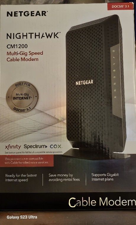 Netgear Nighthawk DOCSIS 3.1 Cable Modem Xfinity/Cox/Spectrum Rated And Certified