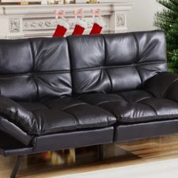 Leather Black Futon 