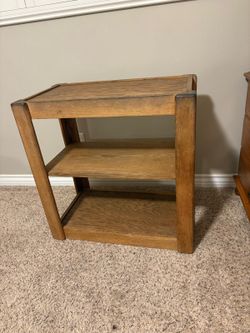 Wooden 3-Tier Side Table / Shelf with wheels