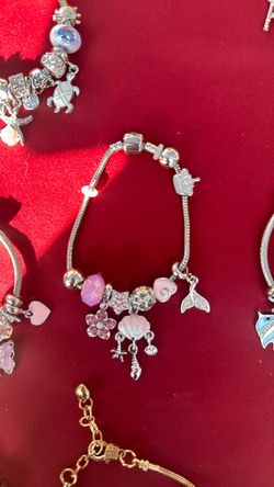 Silver Charm Bracelet with Ocean Charms