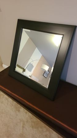 29×29 Modern Black Square Mirror