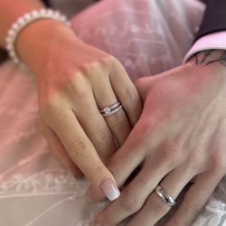 White Gold Engagement Ring And Wedding Band