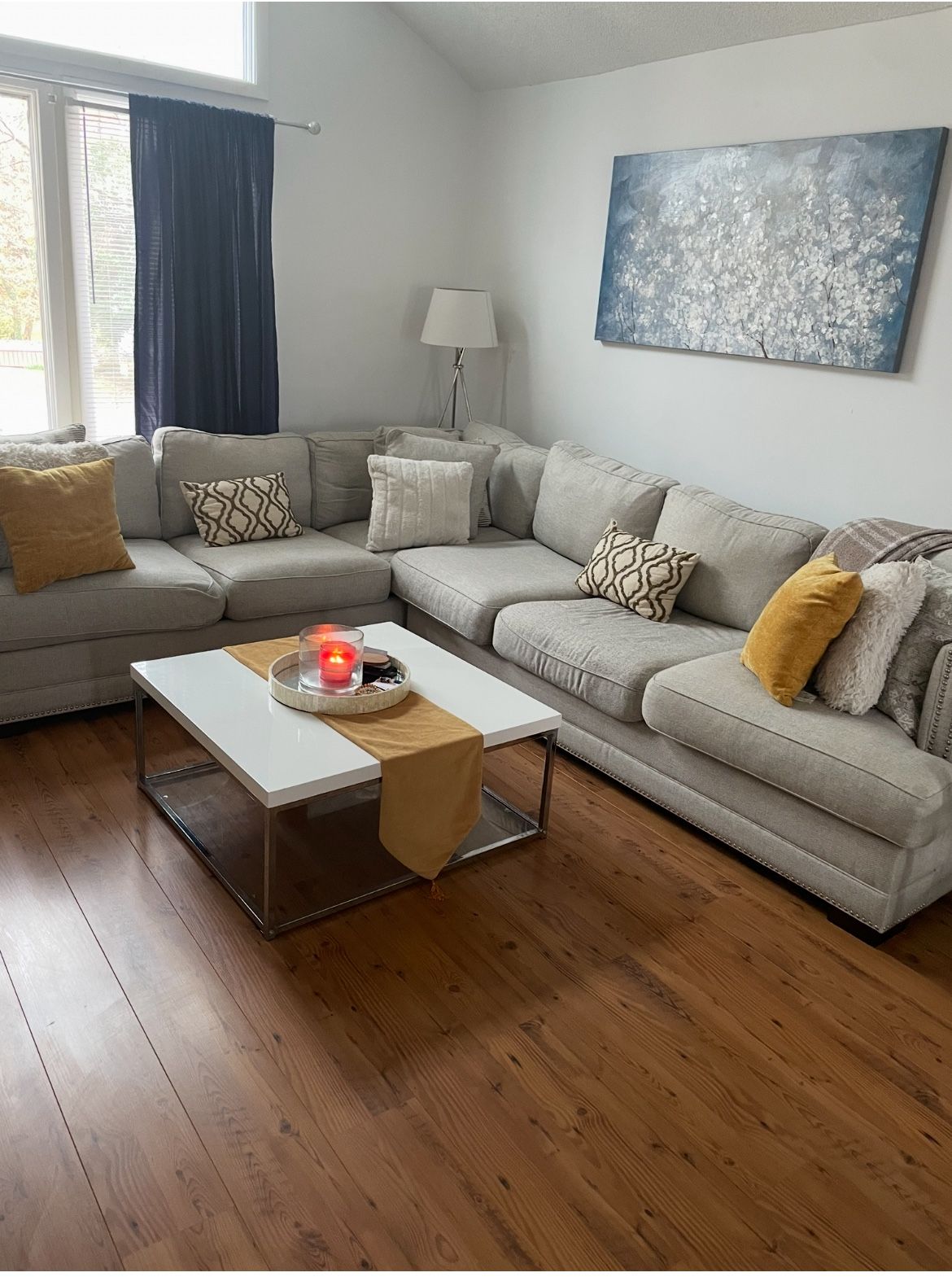 Ashleys Brand studded sectional couch