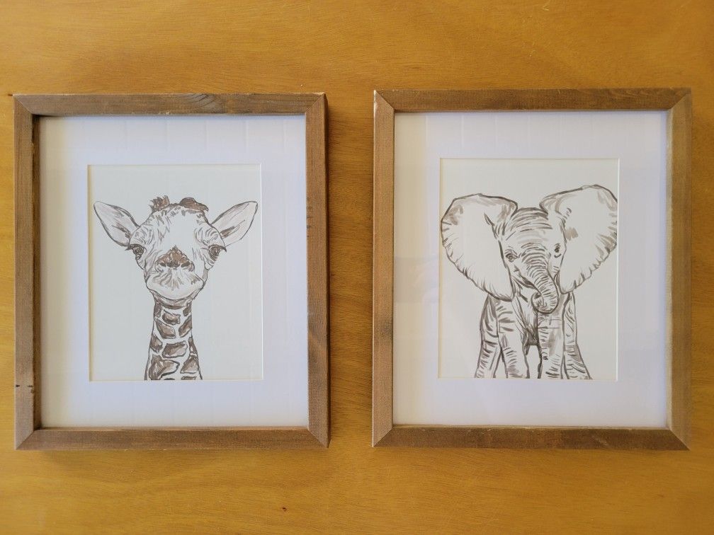 Safari Animal Framed Pictures