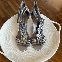 Size 10 Vince Camuto Silver Wedge Heels
