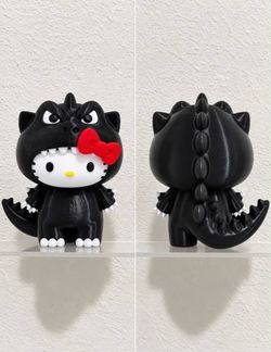 3D PRINTED HELLO KITTY X GODZILLA