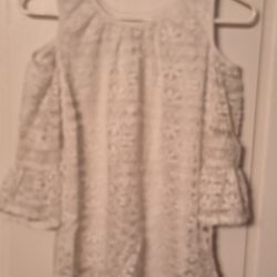 Girls Long Sleeve Top Size XL 16 Knit Works White