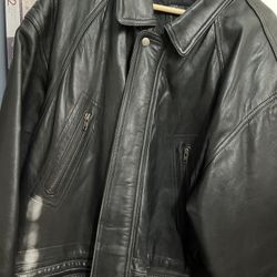 Men’s Italian Soft Black Leather Overcoat  Vintage 