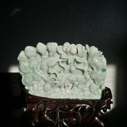 Jade Tibet 100% Natural Jade Hand Carving Buddha Statue