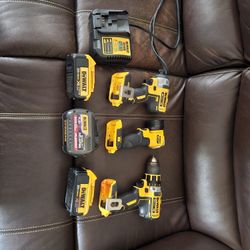 Dewalt Power Tools Set With Batteries  SEE PICTURES 