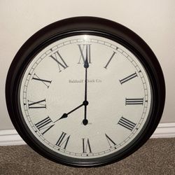 Baldauf Oversized Rubbed Brass Tone Wall Clock