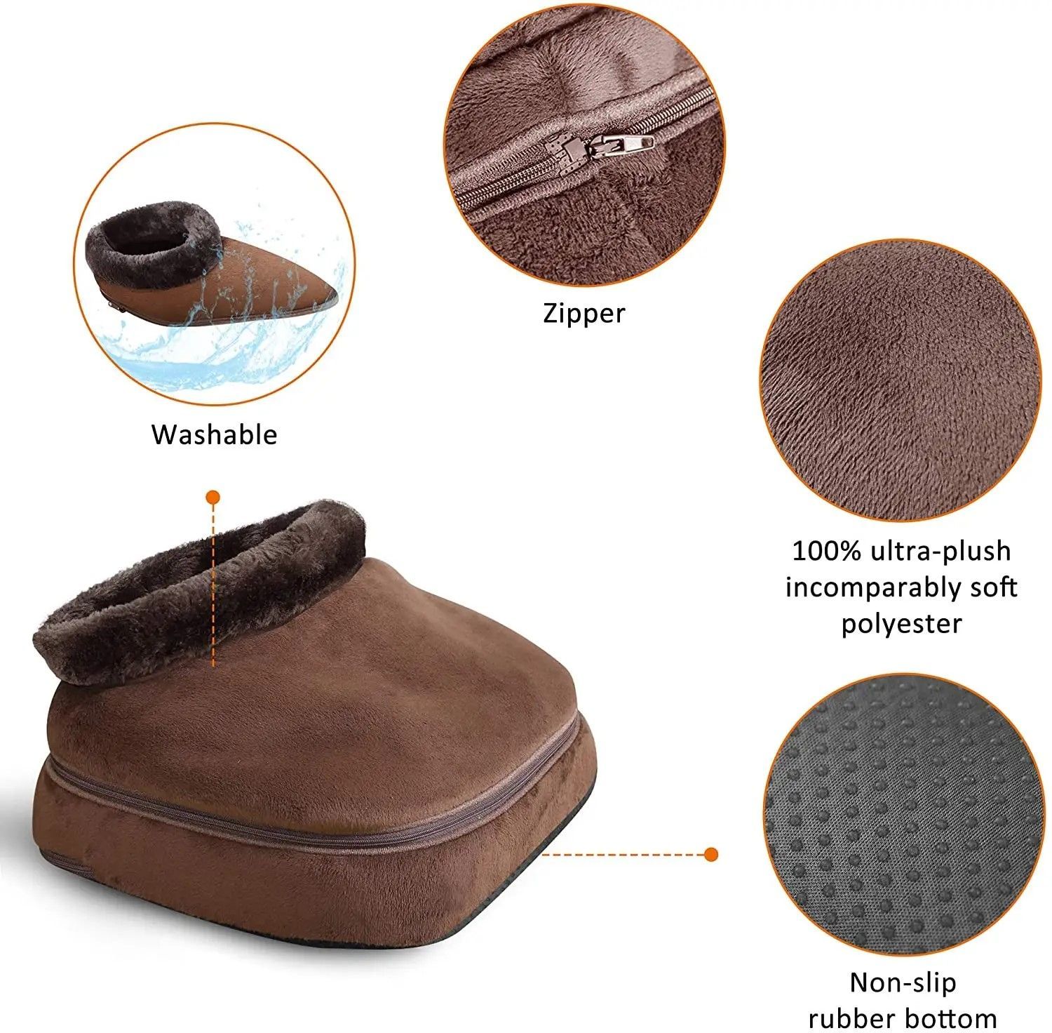 2-in-1 Heated Shiatsu Foot Massager - Back Massage Cushion, Foot Warmer & Pain Relief