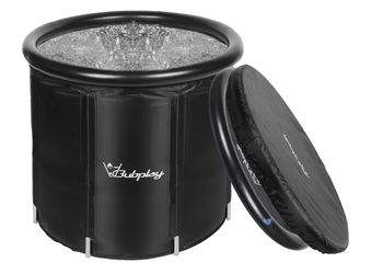 (4444-20) Ice Bath Cold Plunge Tub with Cover for Indoor Outdoor for Recovery, Cold Water Therapy, Athletes & Adults -105 Gallons, Black, XL