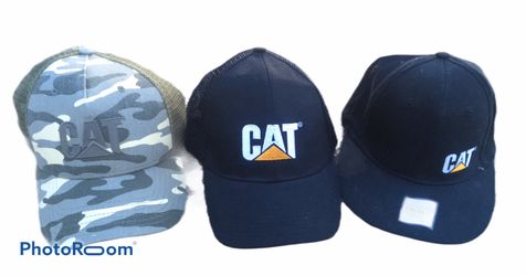 Qty 3 like new caterpillar hat CAT baseball caps