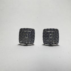 Moissanite Earrings Square Cut