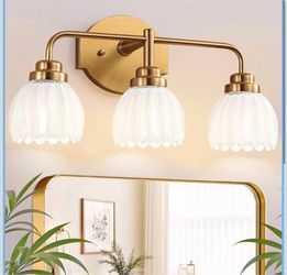 Vintage 3-Light Brass Bathroom Vanity Light