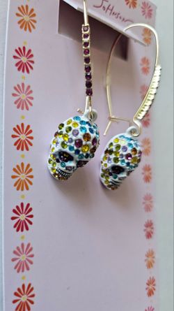 Betsey Johnson Sugar Skull Drop Earrings
