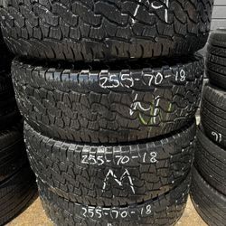 255-70-18 All 4 used tires mounted and balance included