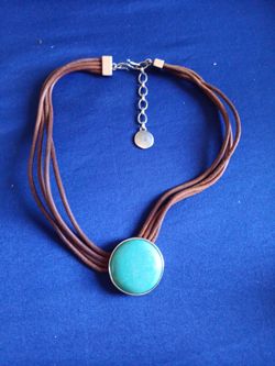 Lauren Ralph Lauren Turquoise Pendant Leather Multi-Strand Necklace