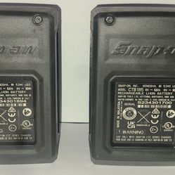 2x snap-on 18V 5.0Ah Monster Lithium Batteries With Dual Side Latches