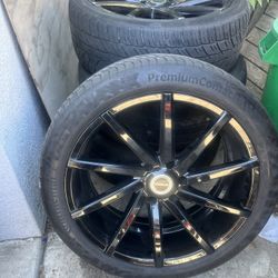22’ Black Rims And Tires