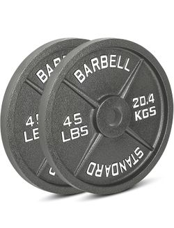 45 Lbs Cast Iron Olympic Plates. Set Of 2 “ Brand New In The Box