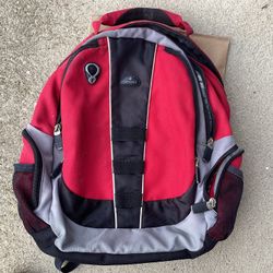 Preowned SAMSONITE Knapsack Red Black Book Bag Laptop Bag High Quality
