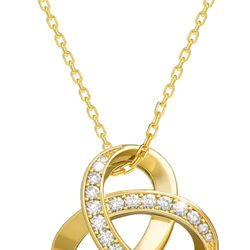 Love Knot Necklace for Women Infinity Interlocking Knot Pendant Adjustable 20in Necklace