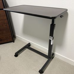 Medline Adjustable Overbed Table with Wheels – Hospital/Bedside Tray